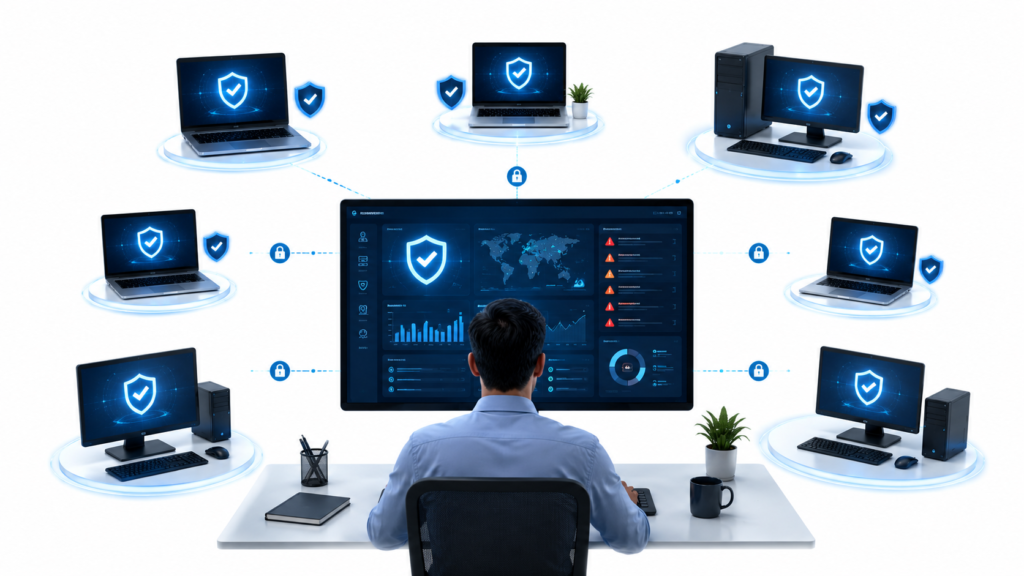 Gestión centralizada de antivirus empresarial para varios equipos