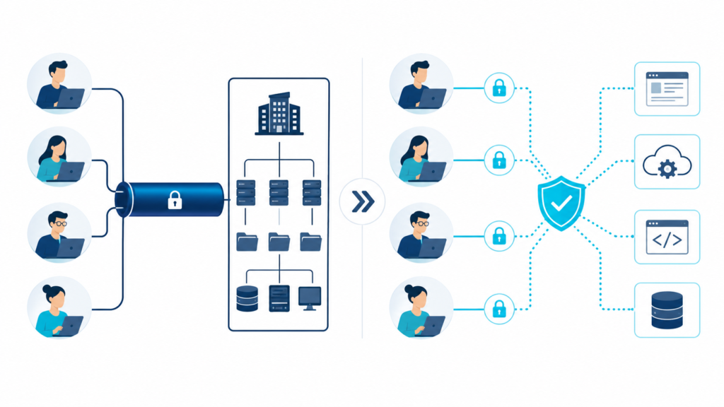 VPN tradicional frente a ZTNA para empresas